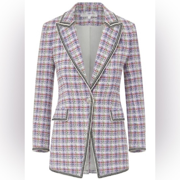 Veronica Beard Etney tweed Dickey blazer jacket in lavender multi - Picture 6 of 12